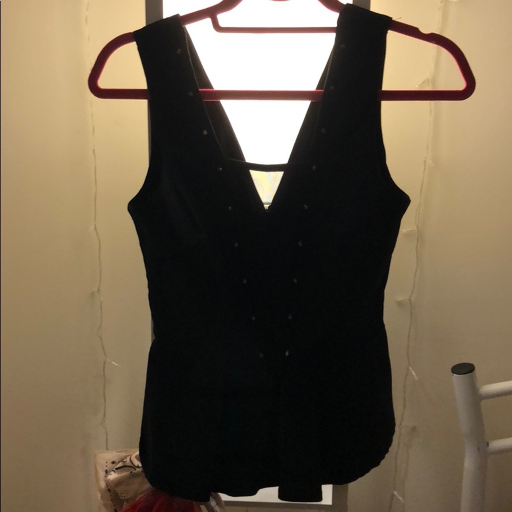 Peplum studded tank